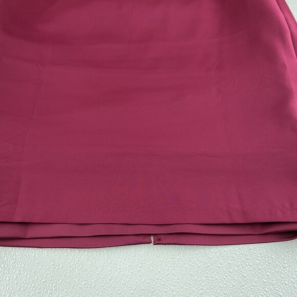 WHBM Womens Size 8 Burgundy Old Money Classic Ruched Formal Preppy Pencil Skirt - Picture 14 of 14